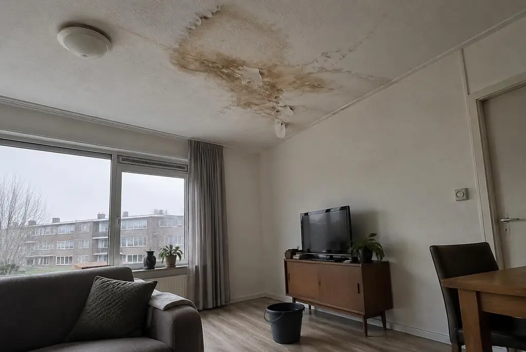 Lekdetectie Gouda – vochtplek op het plafond onder een badkamer